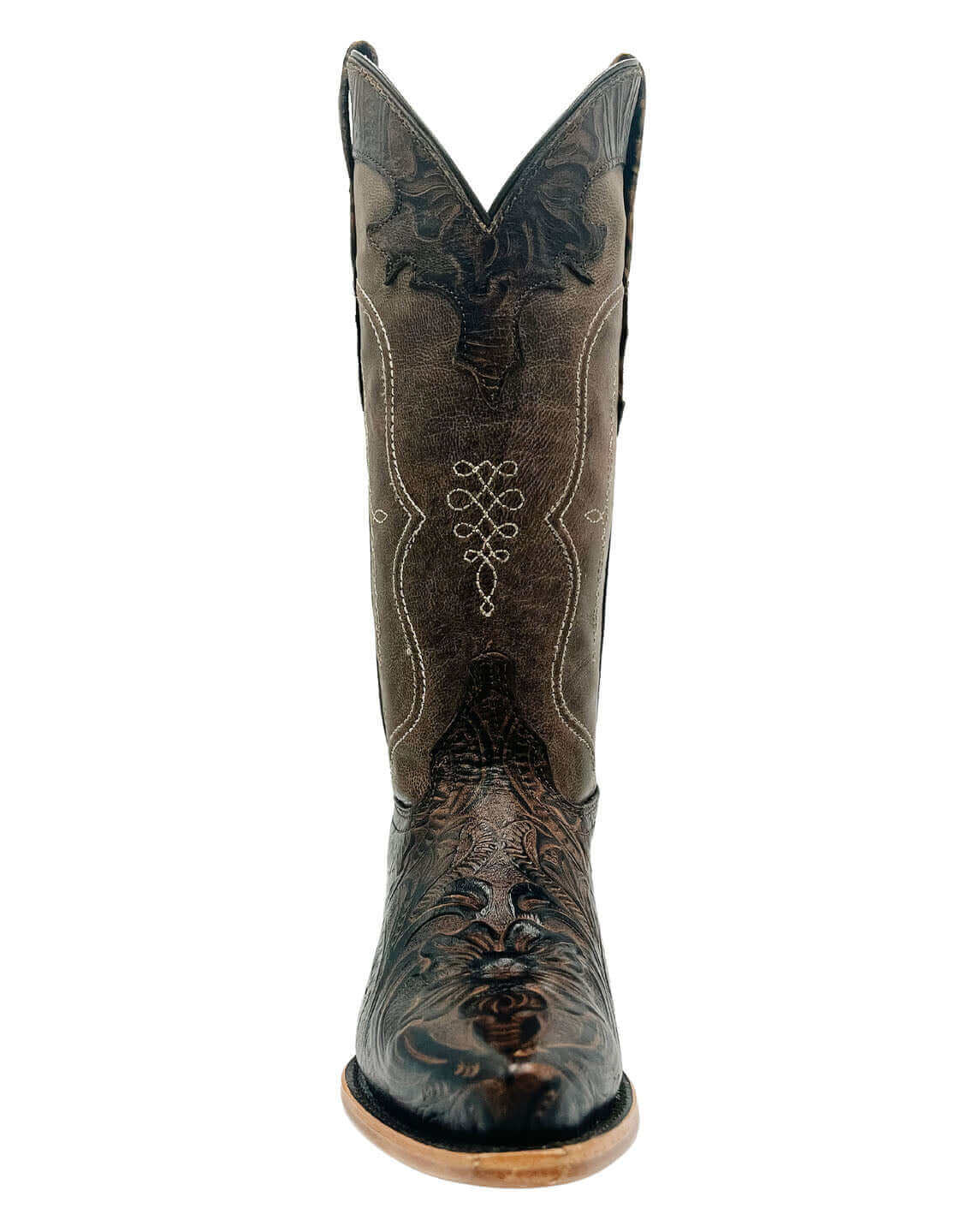 Womens Vaccari Hand-Tooled Snip Toe Boots