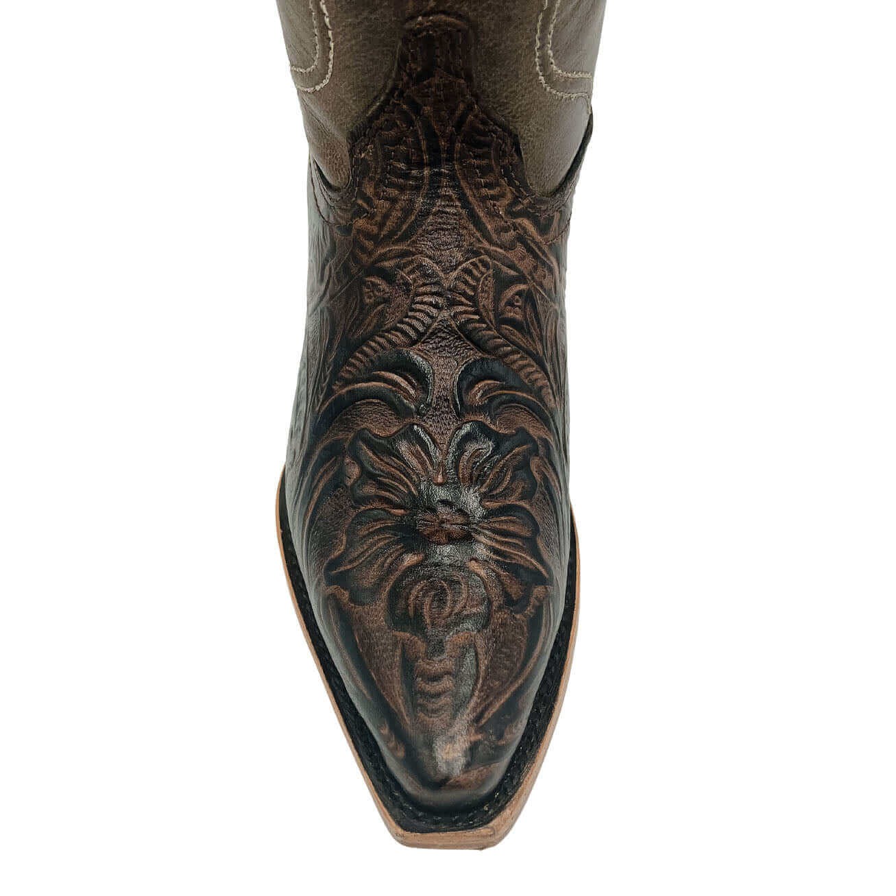 Womens Vaccari Hand-Tooled Snip Toe Boots