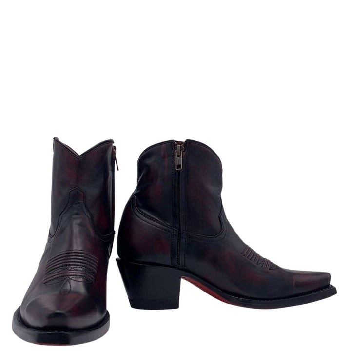 Women's Vaccari Black Cherry Red Bottom Booties