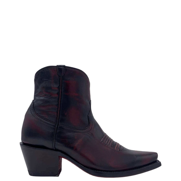 Women's Vaccari Black Cherry Red Bottom Booties