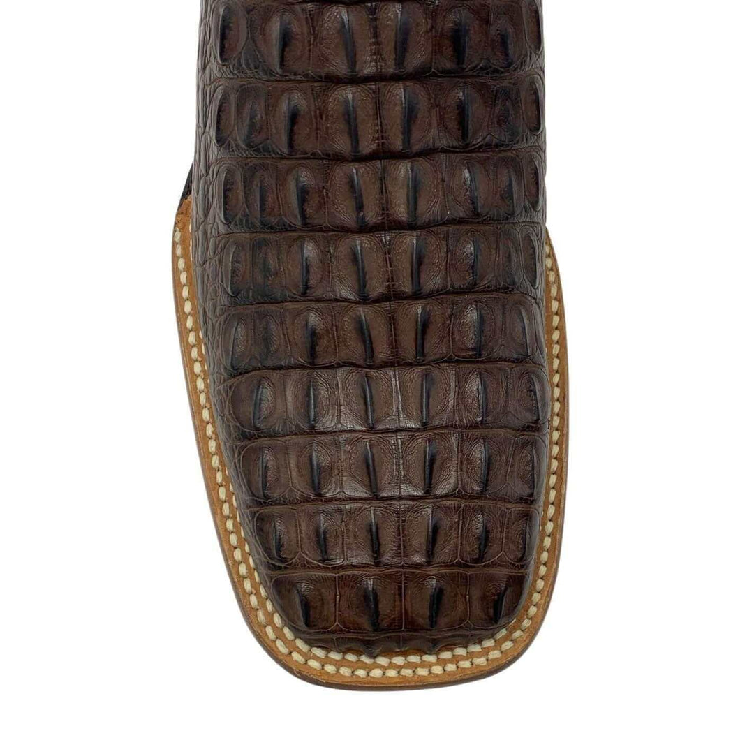 Hornback American Alligator Hand-Tooled Square Toe Boots