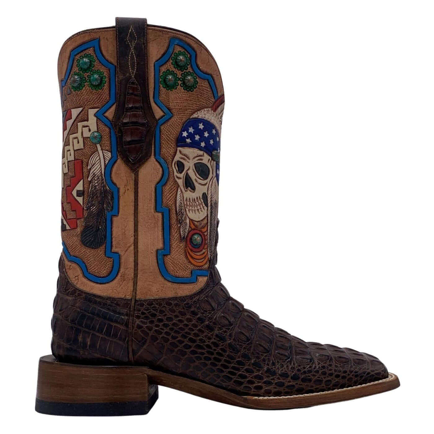Mens skull cowboy boots discount