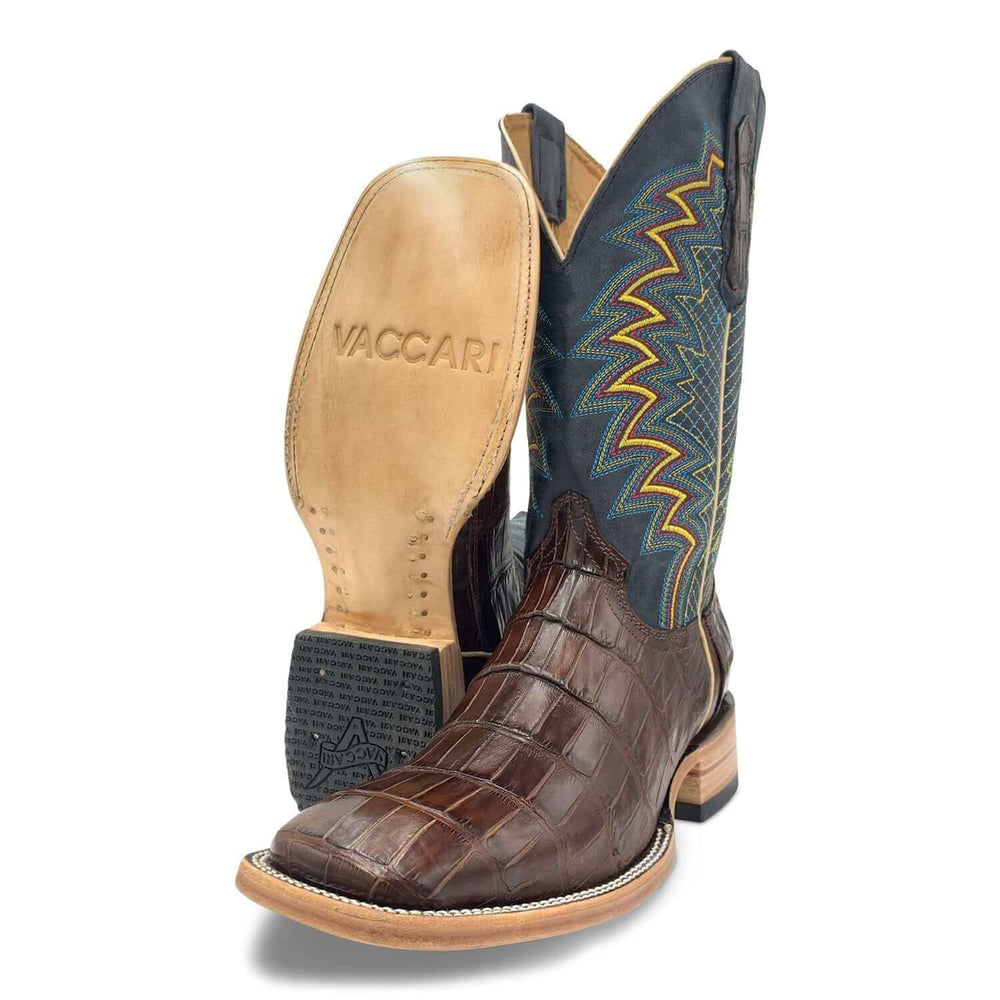 Men's Vaccari Navarro American Alligator Square Toe Boots